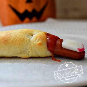 Read more about the article Crescent Roll Bloody Finger Hot Dogs {Halloween Idea} – Kid Friendly Things To Do