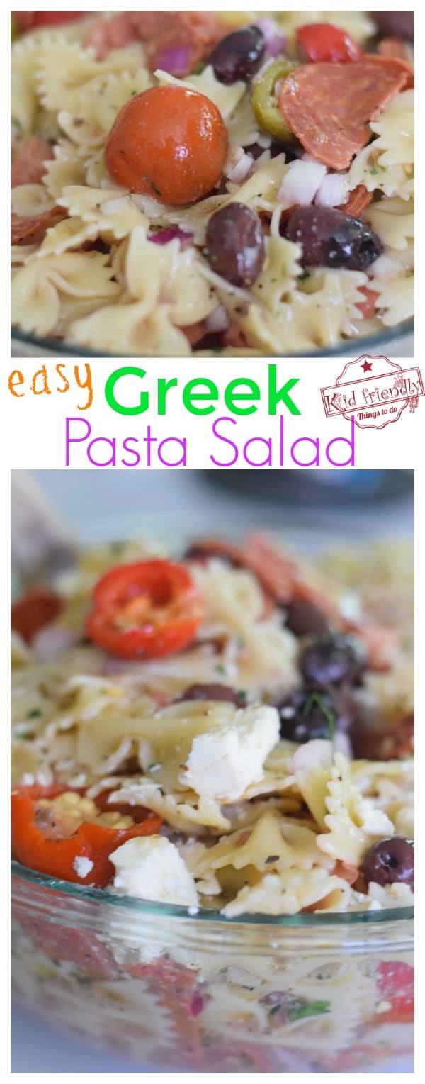 Easy Greek Pasta Salad Recipe - Kid Friendly Things to Do