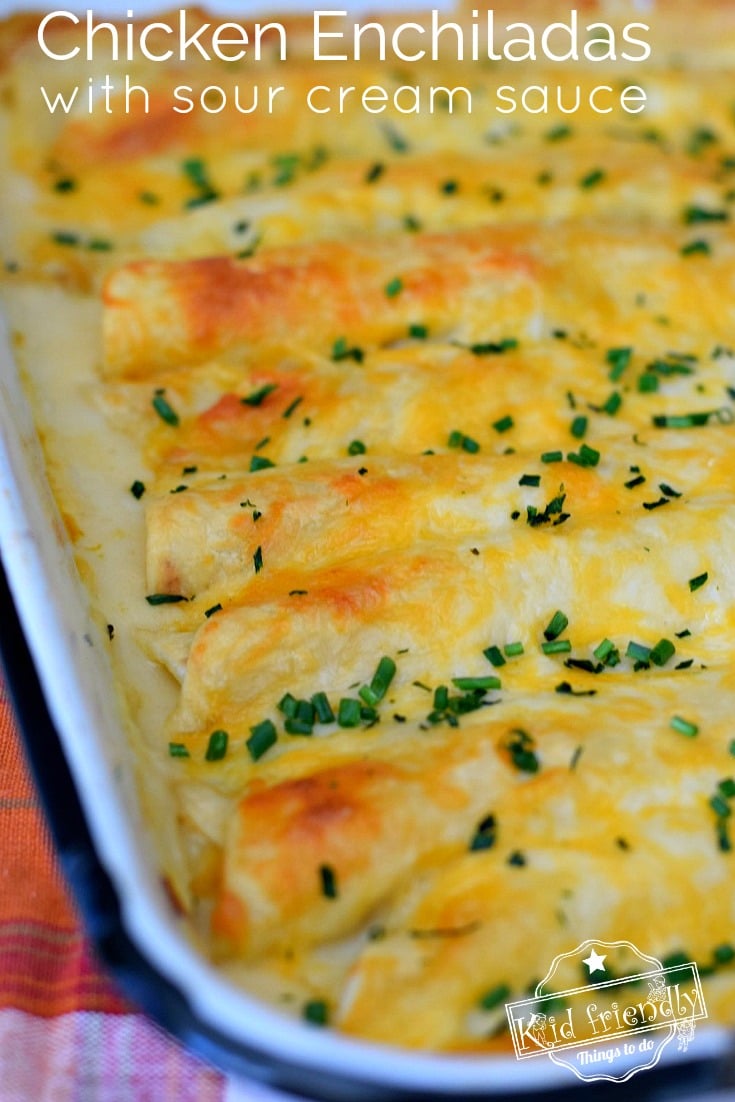 Chicken Enchiladas With Sour Cream White Sauce Recipe ...