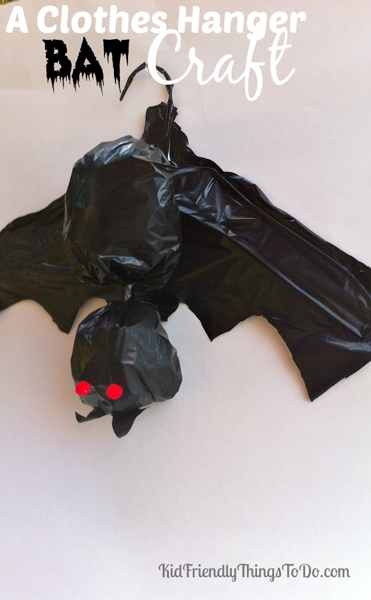 halloween garbage bat craft clothes bags hangers making hanger bag crafts hanging bats kidfriendlythingstodo diy decoration kid