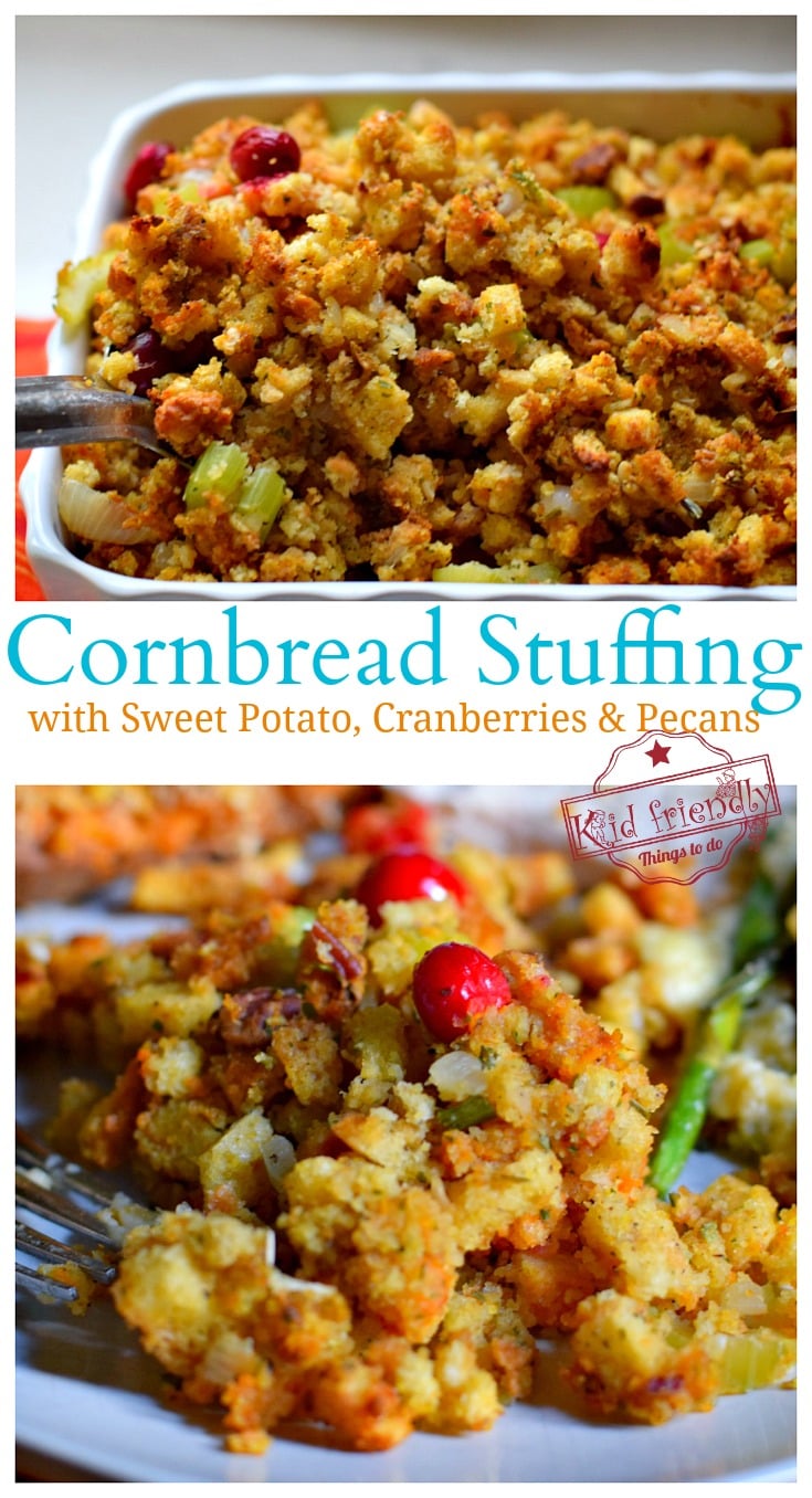 Homemade Cornbread Stuffing Recipe with Sweet Potato, Cranberries ...