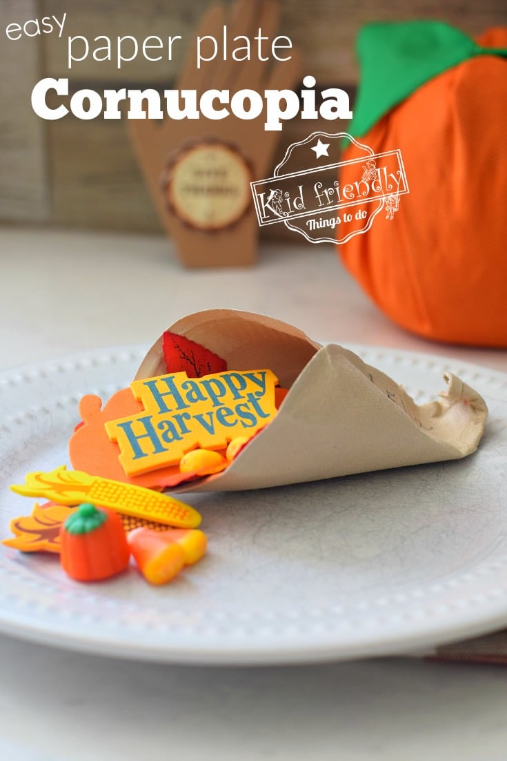 Easiest Thanksgiving Craft Ever A Paper Plate Cornucopia