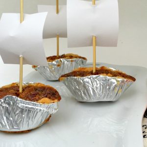 Mayflower Individual Pecan Pies- A cute and delicious fun food for Thanksgiving - KidFriendlyThingsToDo.com