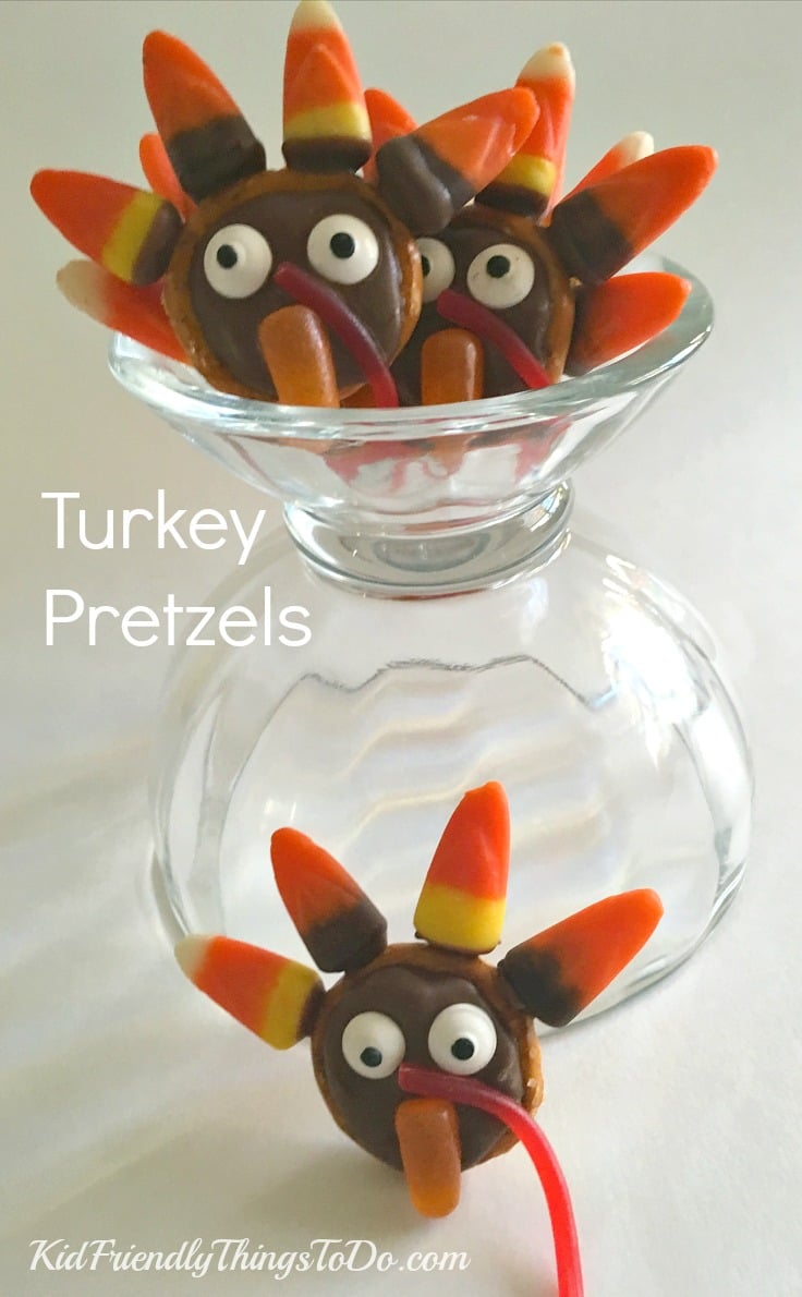 Chocolate Turkey Pretzels - A fun treat for Thanksgiving - KidFriendlyThingsToDo.com