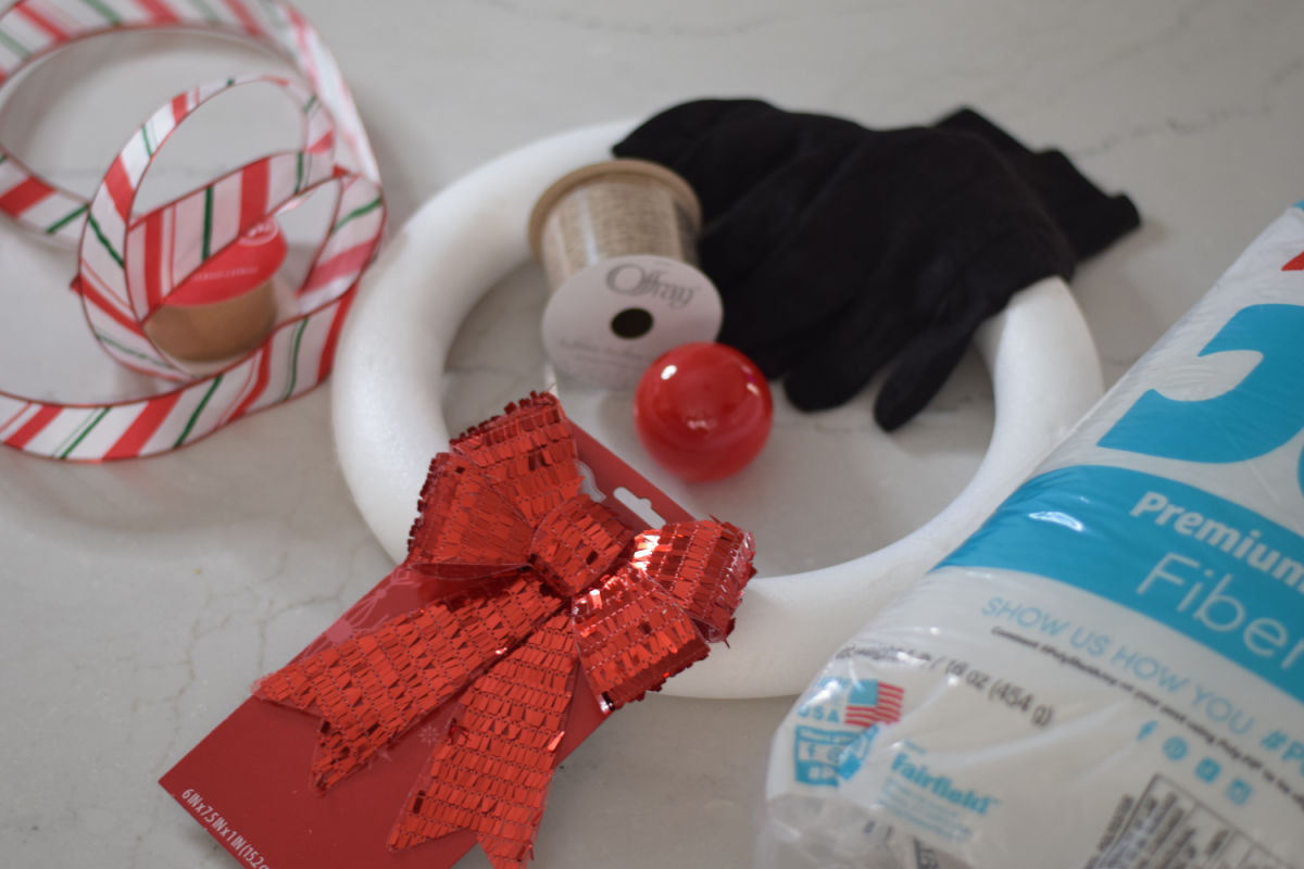 supplies for Rudolph wreath