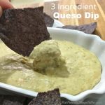 Three Ingredient Easy White Queso Dip for the crock pot (slow cooker) or stove top - KidFriendlyThingsToDo.com