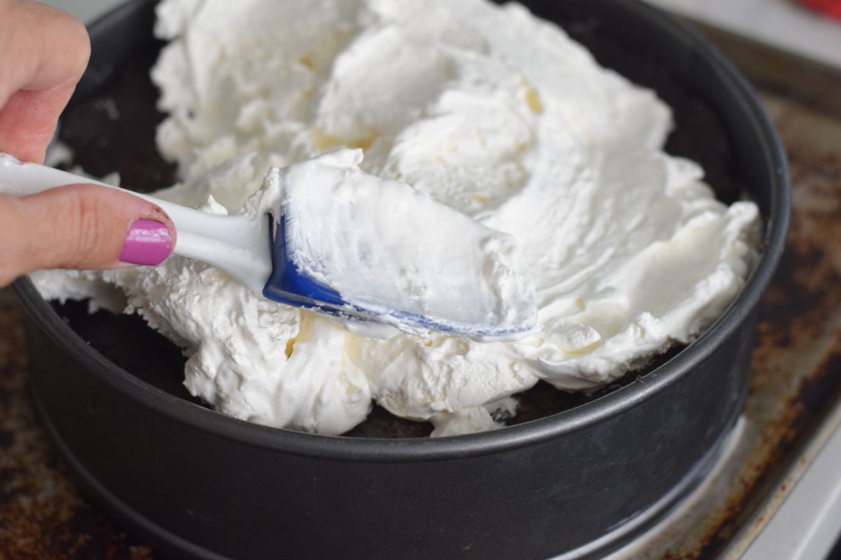 making ice cream cake 