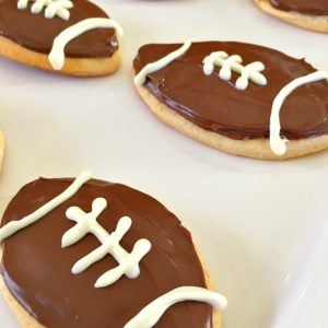 Chocolate Football Crescent Snacks - a fun football party food! - KidFriendlyThingsToDo.com