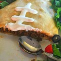 Football shaped Crescent Taco. Perfect for football parties. Easy and delicious. www.kidfriendlythingstodo.com
