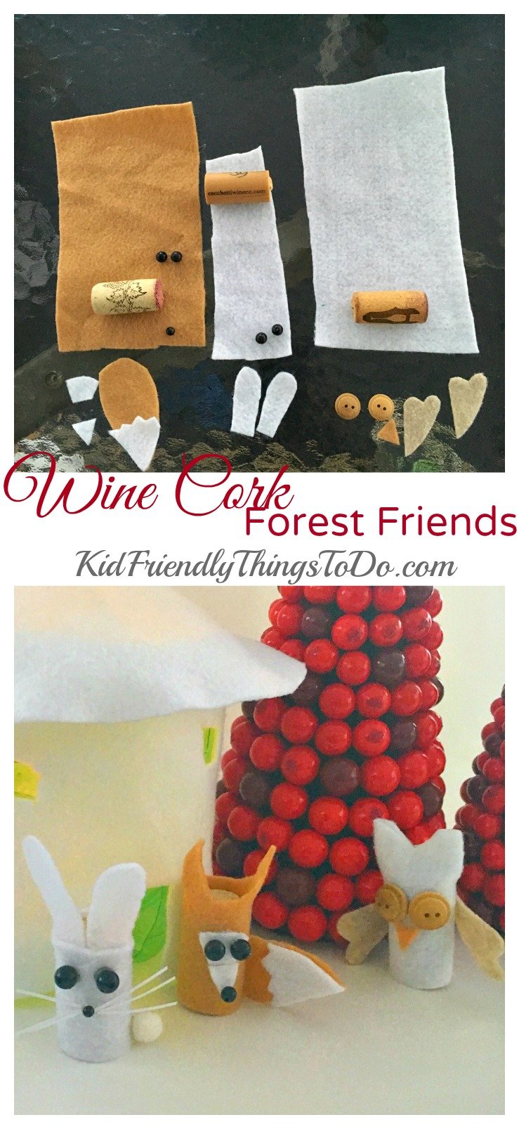 Wine Cork Forest Animal Craft - KidFriendlyThingsToDo.com