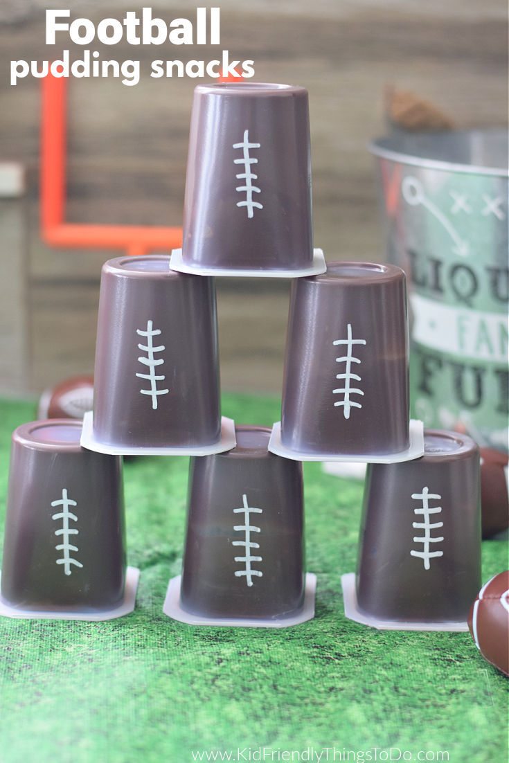 football pudding snack idea for kids 