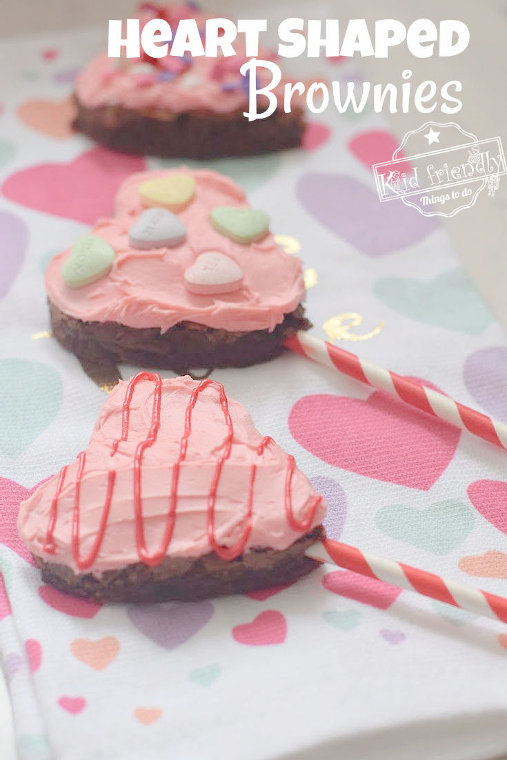 heart-shaped brownie pops 