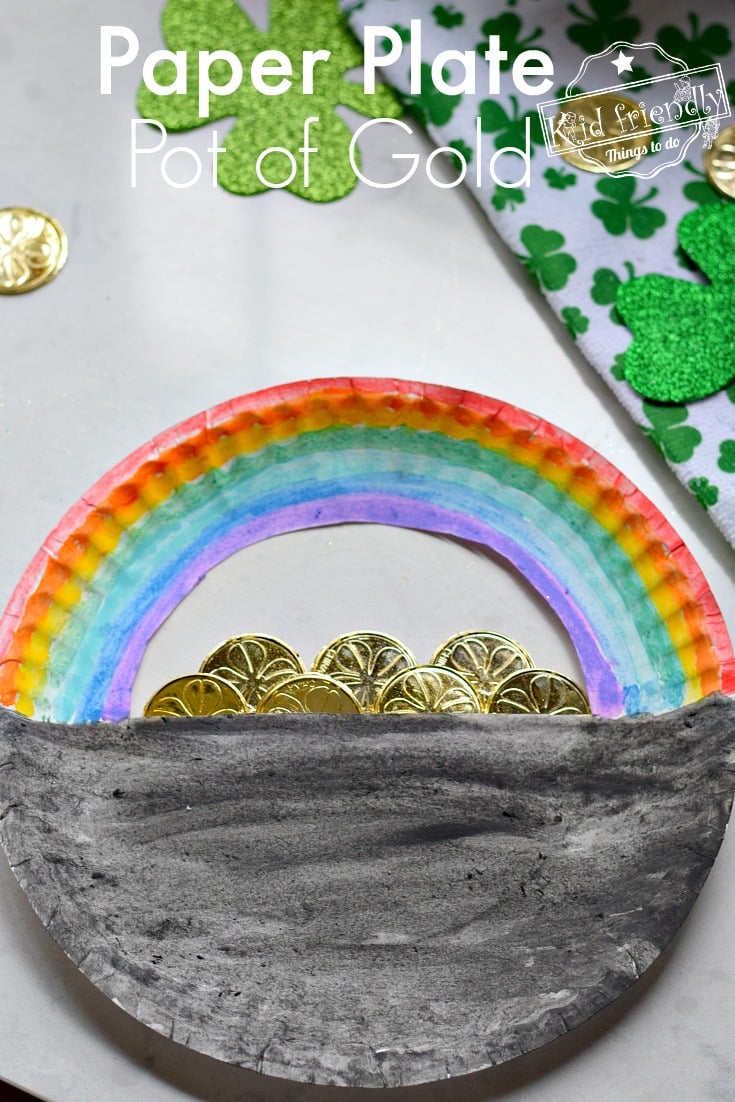 A Simple Paper Plate Pot Of Gold St Patrick s Day Craft