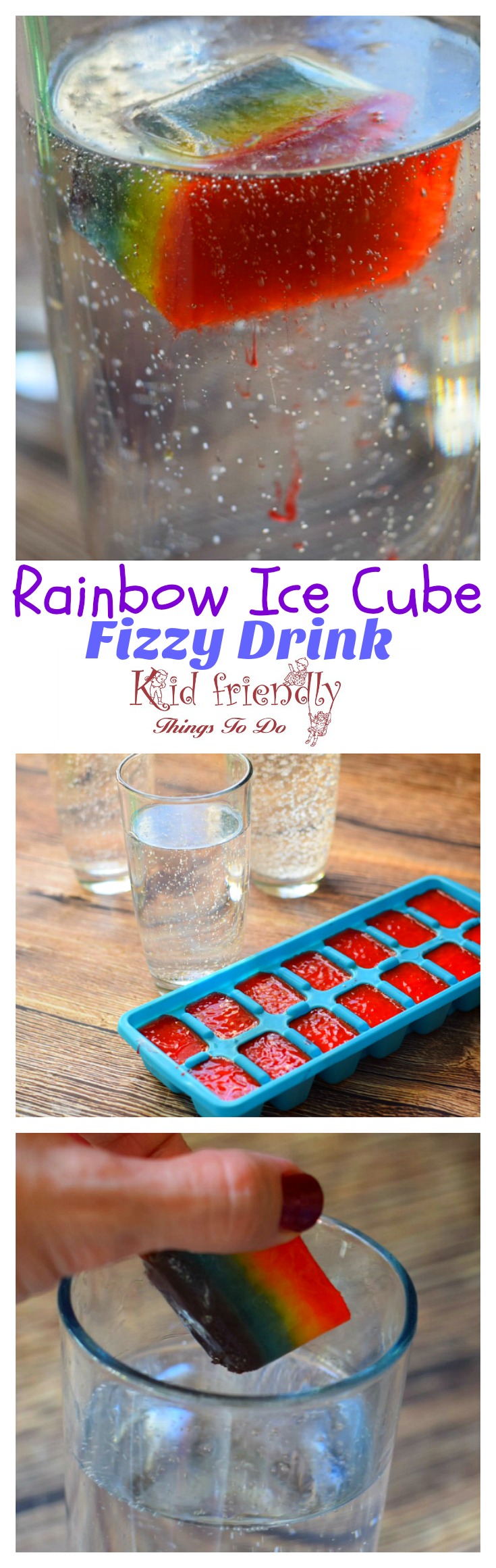 Rainbow Fizzy Drinks a fun idea for St. Patrick's Day or just summer fun treats for kids! www.kidfriendlythingstodo.com