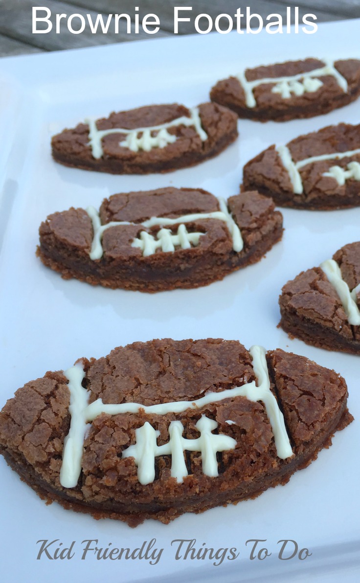 A last minute football fun food! Easy Football Shaped Brownie Recipe - KidFriendlyThingsToDo.com
