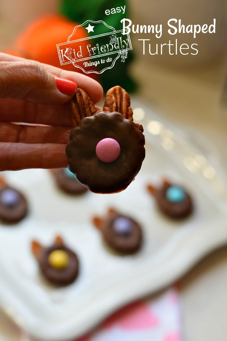 bunny shaped turtles for an easy Easter treat
