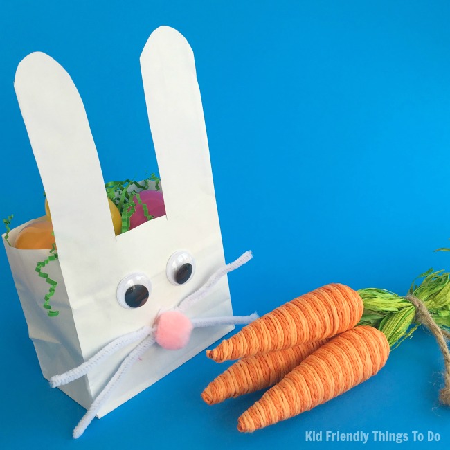 Paper Bag Bunny Easter Basket Craft For Kids - Kid Friendly Things to