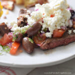 grilled ribeye with Greek relish
