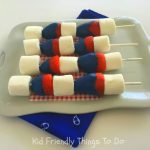 Patriotic Chocolate Covered Strawberry Kabobs - Perfect for Captain America, Fourth of July or Memorial Day picnics - KidFriendlyThingsToDo.com