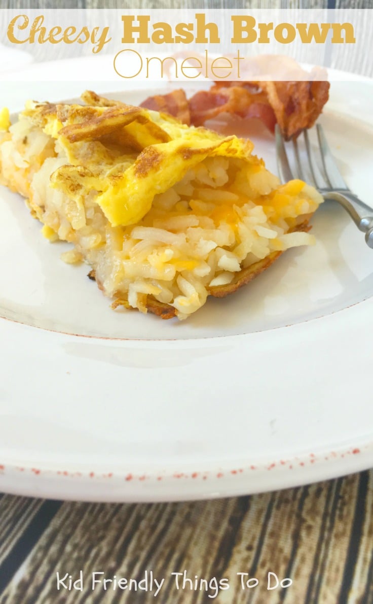 Amazing Cheesy Hash Brown Omelet Recipe - An easy and delicious family breakfast. KidFriendlyThingsToDo.com