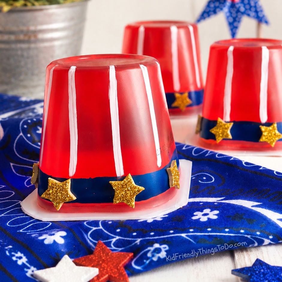 Uncle Sam decorated Jello Snacks