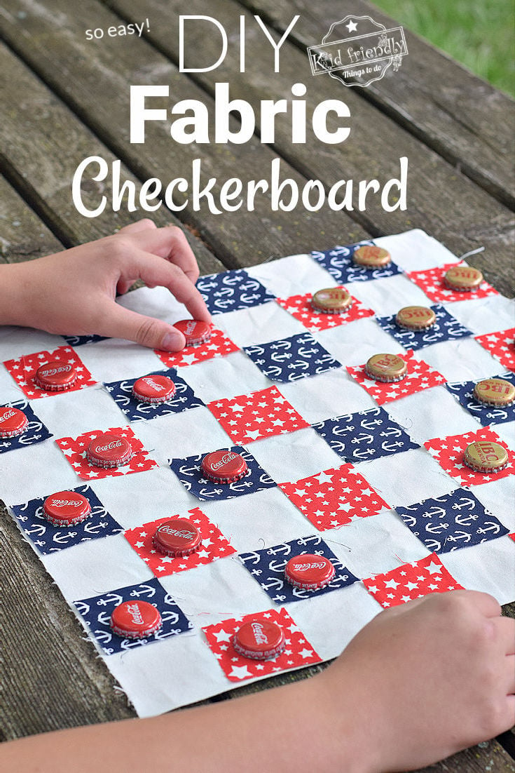 diy fabric checkerboard 