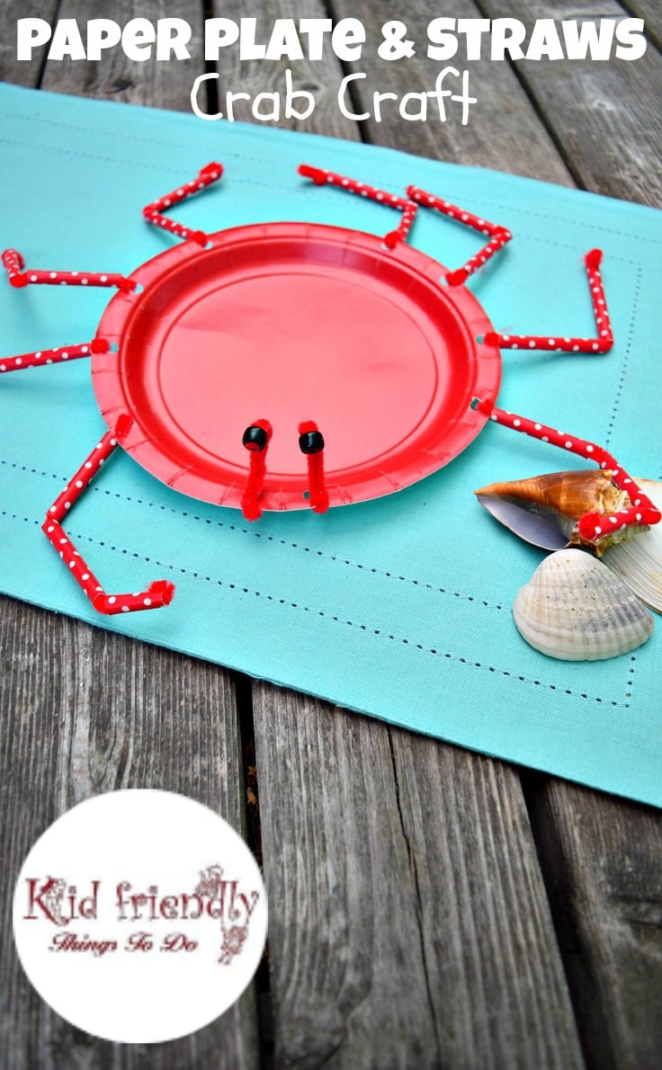 A Paper Plate Crab Craft for Kids to Make - Perfect for Ocean, Under the Sea, Finding Dory and summer parties! KidFriendlyThingsToDo.com