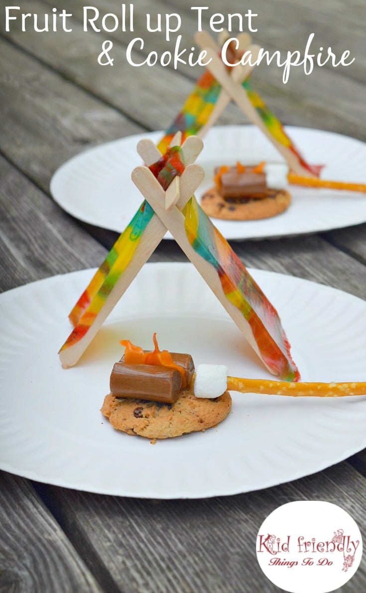 A Tent and Campfire Fun Food Idea for Kids - Perfect No Bake simple treat for camping, summer fun, boy scouts or girl scouts! www.kidfriendlythingstodo.com