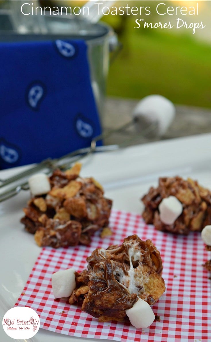See how easy it is to make this S'mores Dessert - Cinnamon Toasters Cereal S'mores Drops - www.kidfriendlythingstodo.com