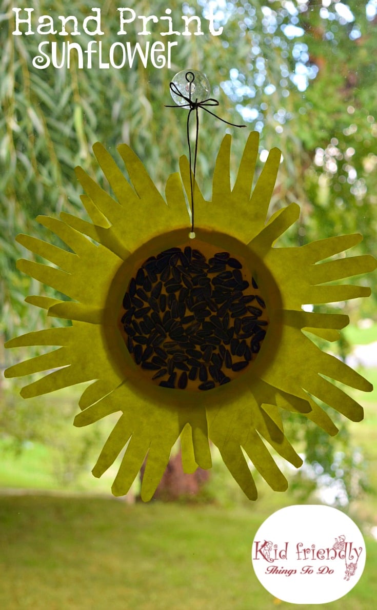 Sunflower Hand Print Paper Plate Craft for Kids