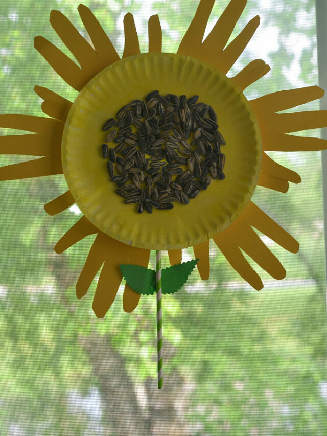 Paper Plate Sunflower Hand Print Craft – Story