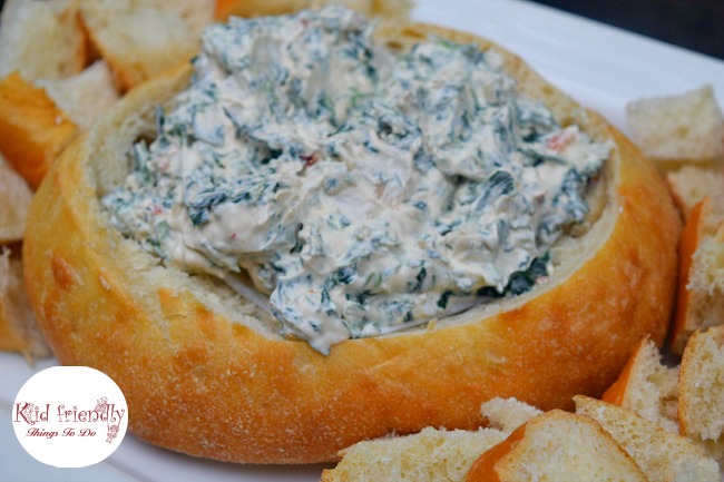 Classic and Easy Spinach Dip in a Bread Bowl Recipe {With Video} | Kid Friendly Things To Do