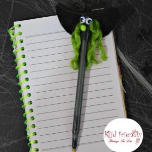 Make A Wicked Witch Pen for a Kid Friendly Halloween Party Craft!