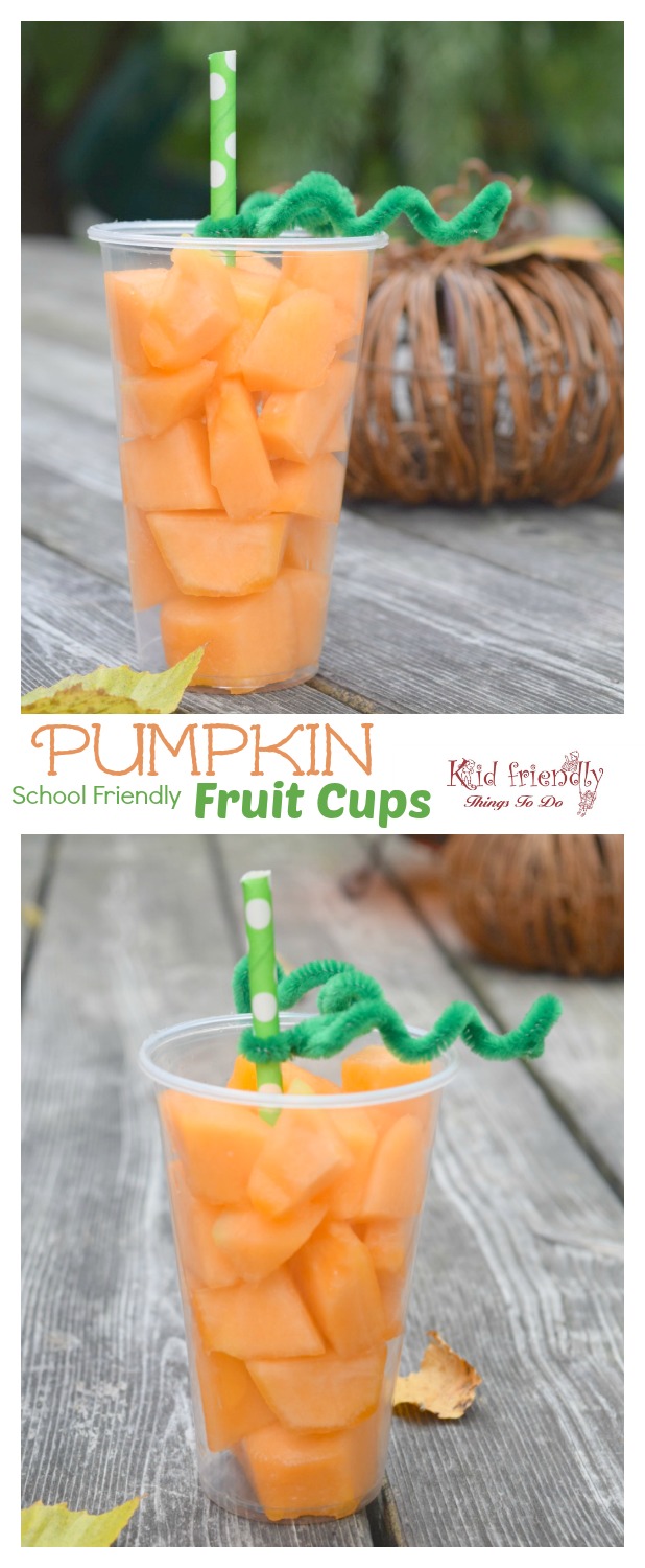 Fun Pumpkin Fruit Cups For a Healthy Kids Fall & Halloween Treat