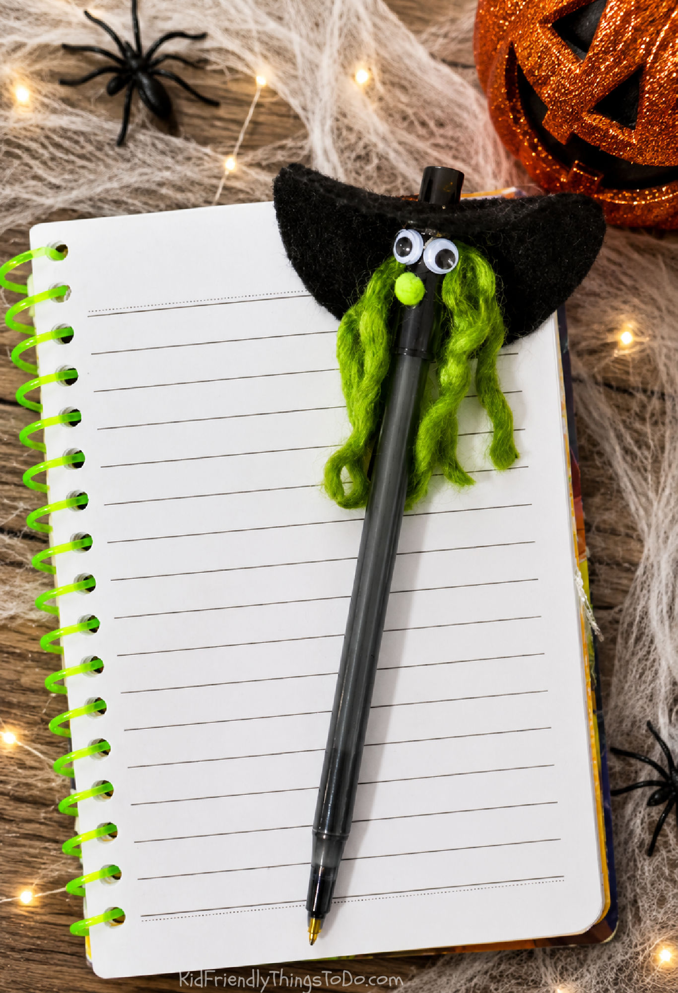 Halloween craft diy witch pen for kids to make