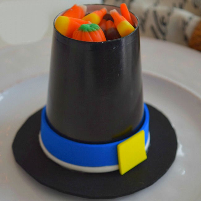 Pilgrim Hat Cup Treat Holder Craft for Thanksgiving