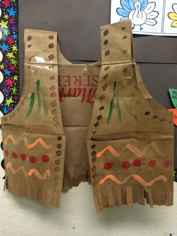 native american vest paper bag