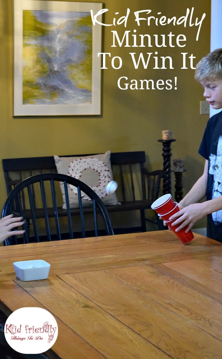 Kid Friendly Easy Minute To Win It Games for Your Party - Simple and fun games for your holiday, Christmas, school, or anytime party! www.kidfriendlythingstodo.com