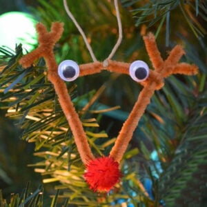 Easy DIY Pipe Cleaner Rudolph Ornament
