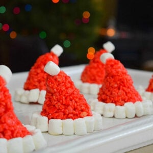 Santa Hat Rice Krispies Treats