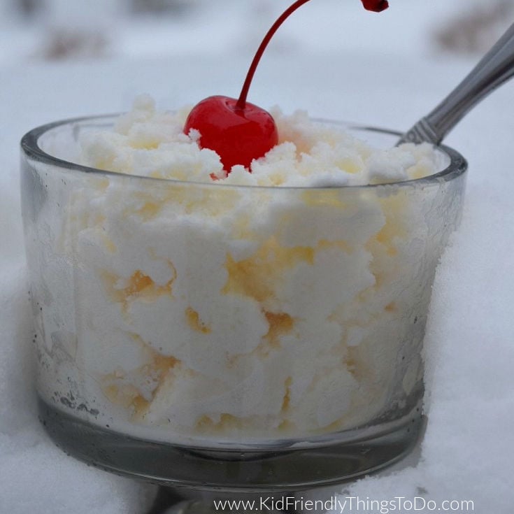 Simple and Delicious Three Ingredient Snow Ice Cream Recipe