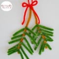 Easy Pipe Cleaner Pine Bough Ornament for Kids to Make at Christmas