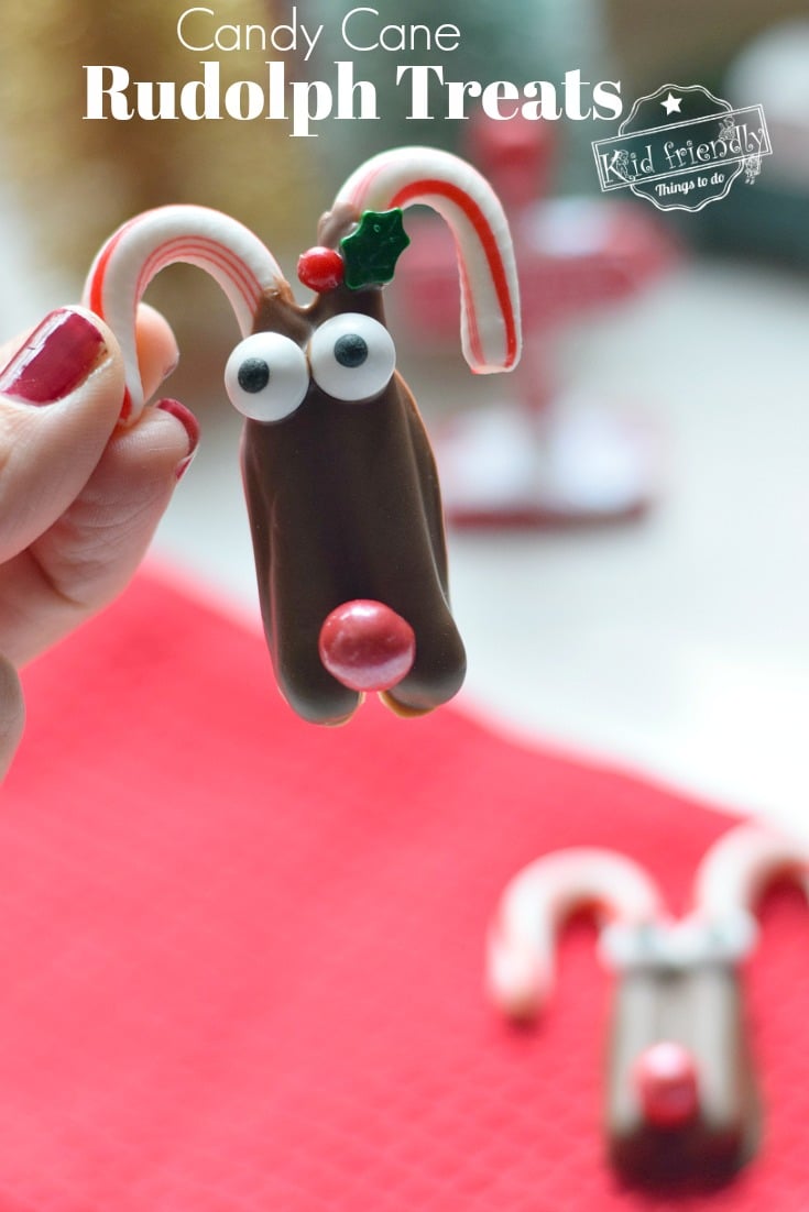 Candy Cane Rudolph Treats for Christmas