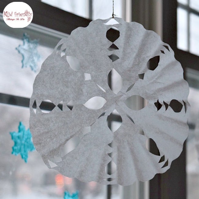 How to Make a Snowflake Out of a Coffee Filter Craft