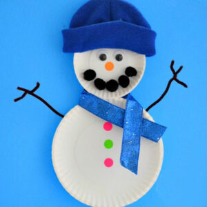 easy paper plate snowman craft