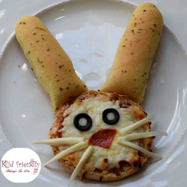 English Muffin Bunny Pizza for a Kid Friendly Fun Food Treat