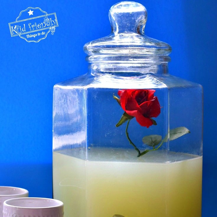 A simple Beauty and the Beast Party Drink Idea! Perfect and easy for your birthday parties - www.kidfriendlythingstodo.com
