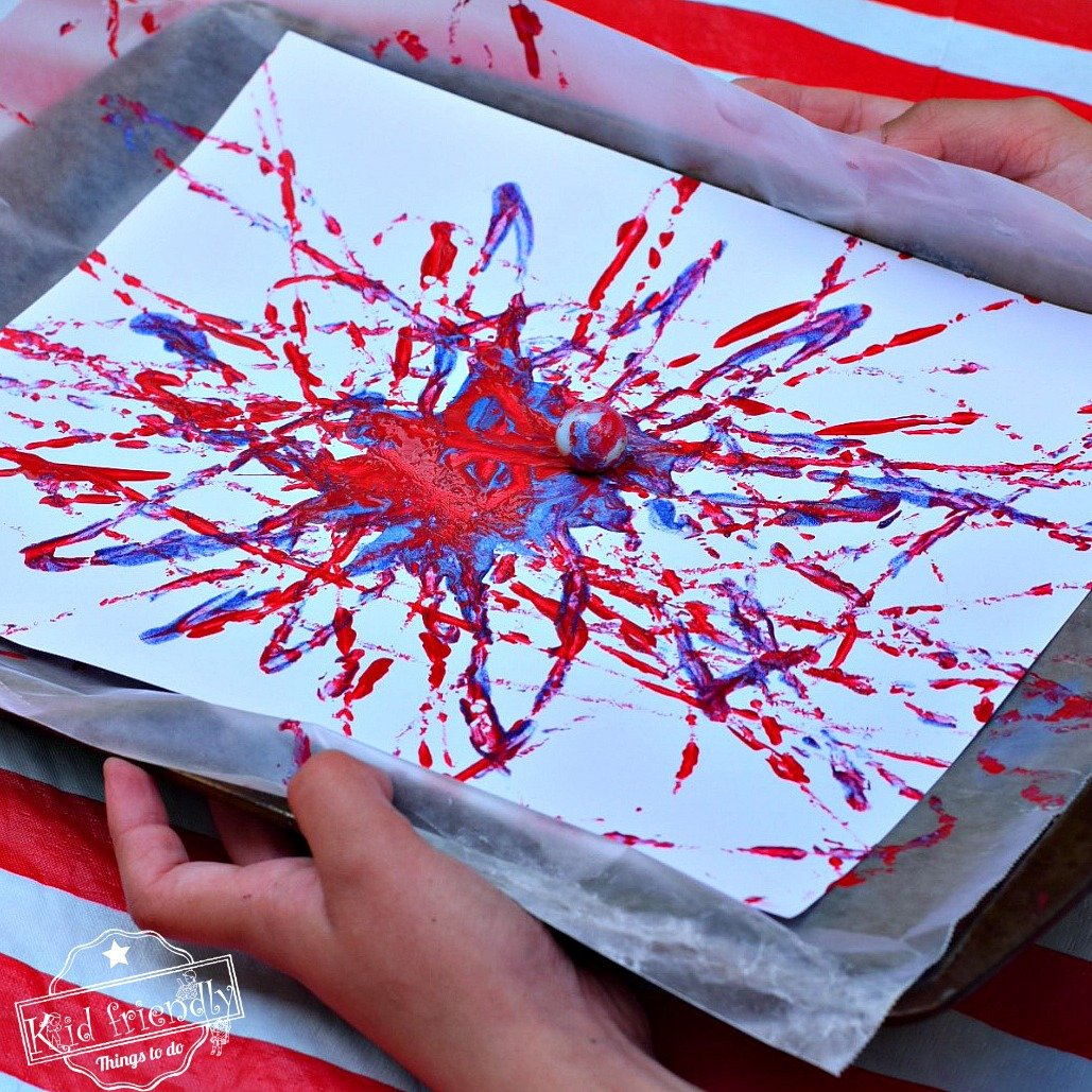 Fireworks Marble Painting Craft Easy and Fun Activity for Kids