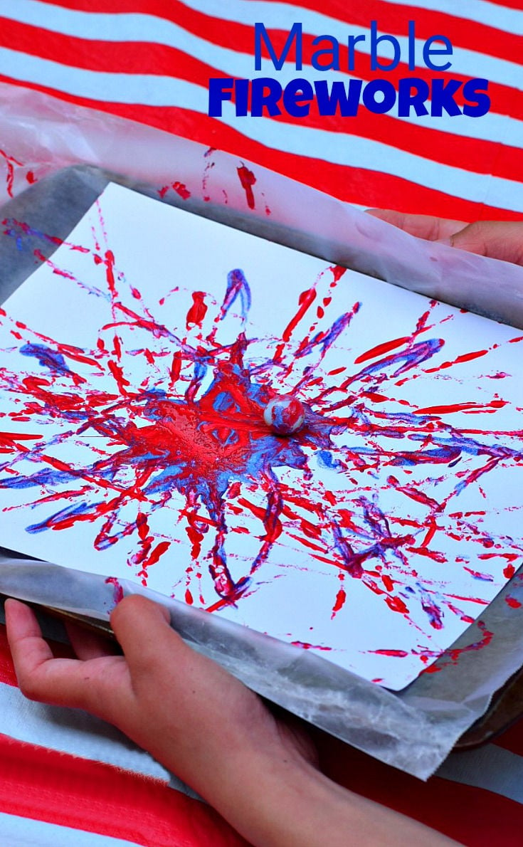 Fireworks Marble Painting Craft