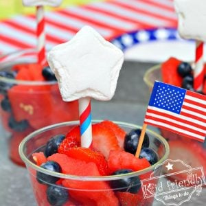 Red, White and Blue – Patriotic Fruit Salad with Marshmallow Stars